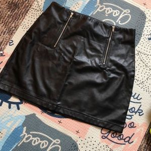 Black leather skirt
